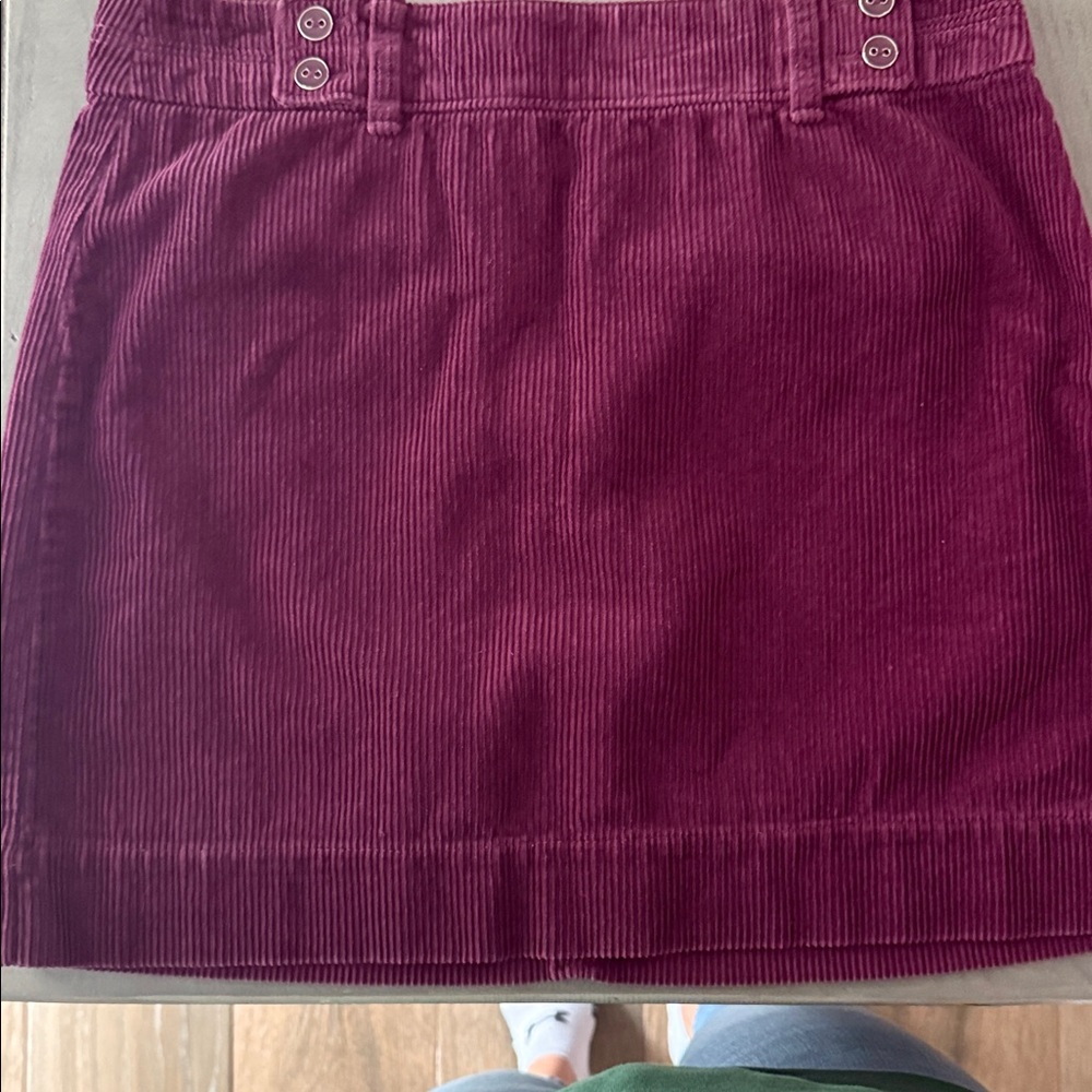 LOFT Plum Corduroy Skirt